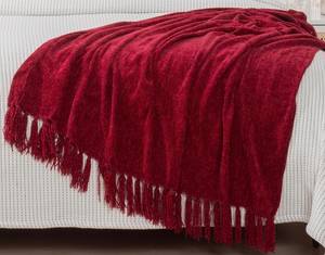 Plaid en chenille de luxe personnalisé, couleur rouille nordique, 100 % polyester, respirant, non toxique, écologique, portable, pour toutes les saisons - Product Image 4
