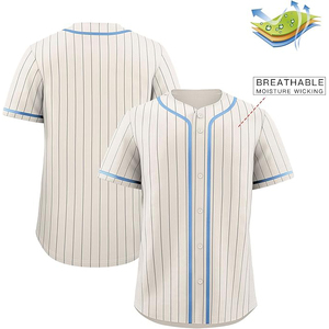Maillot de baseball unisexe en mélange de microfibres ultra doux, personnalisable, respirant, avec boutons sur le devant et manches courtes - Product Image 2