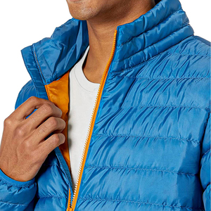 Men's Custom Logo Puffer <b>Coat</b> <b>Lightweight</b> Puffy Jacket Stand Collar Winter Wear <b>Coat</b> for Men Windproof Zipper Closure Jacket - Product Image 5