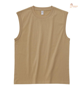 Camiseta de Hombre sin Mangas, 100% Algodón, Lisa, Teñida, Negra, de Alta Calidad, Estilo Urbano, con Diseño Frontal, Venta al Por Mayor - Product Image 2