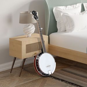 Set di banjo premium per mancini con fondo chiuso in Sapele massello e manico in Mogano, dimensioni standard, 5 corde e accessori - Product Image 5