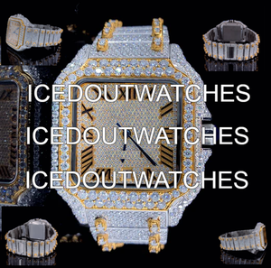 Reloj Automático VVS Diamonds de Lujo con Cristales, Aleación de Acero Inoxidable y Movimiento de Moissanita Totalmente Cubierto de Diamantes - Product Image 1