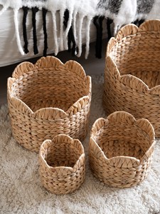 Panier de rangement multifonctionnel artisanal en jacinthe d'eau, écologique et moderne, pour salle de bain, placard, chambre d'enfant - Product Image 3