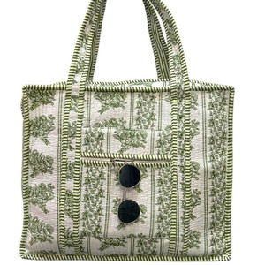 Nuevo Bolso Tote de Algodón con Diseño de Parches, Bolso Tote para Mujer, Lavable, Bolso Grande para Compras, Viajes y Equipaje - Product Image 3