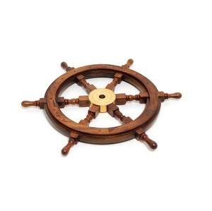 Wooden <b>Ship</b> <b>Wheel</b> Admiralty Wall Accent Crafted to Showcase Classic Maritime Heritage with Elegant Coastal Interior Styling - Product Image 2