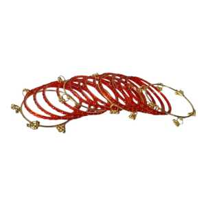 Red Gold Plated Alloy <b>Bangles</b> Set Women's Ethnic Wedding Jewelry Fashion Bracelets - Product Image 5