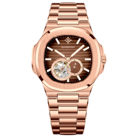 Montre de sport analogique mécanique automatique Miyota en acier inoxydable pour hommes Alexander Ferros 6312R/08 5BAR résistante à l'eau saphir