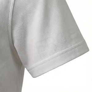 Polo Oxford blanc à manches courtes pour homme avec poche, décontracté, respirant, coupe classique, design tissé uni - Product Image 6