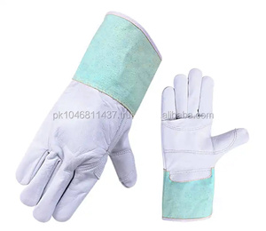 Gants de sécurité industriels en cuir de chèvre JNM SAFETY de qualité supérieure, résistants à la chaleur, avec manchette en toile pour soudeurs TIG - Product Image 5