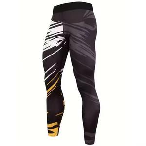Leggings de compression pour hommes personnalisés en gros, imprimés graphiques, haute élasticité, séchage rapide, pour la gym, l'entraînement, la course, OEM - Product Image 3