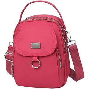 Borsa a Tracolla Rosa per Donna, Impermeabile in Tessuto Oxford, Multi-Scomparto, Porta Cellulare, Design Casual - Product Image 1