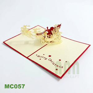 Tarjetas de Felicitación Navideñas 3D Pop-up Personalizadas con Santa Claus, Recuerdo de Agradecimiento, Impresas en Offset en Vietnam, Hechas en Vietnam - Product Image 5