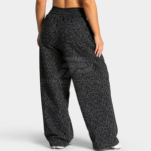 Pantalon large pour femmes, coupe régulière, taille élastique mi-haute, idéal pour l'été, le quotidien, le shopping, les voyages et le travail - Product Image 2