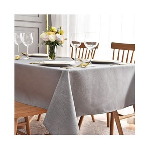 European Full Length Good Quality 100% Cotton Embroidered Style Jacquard Rectangular <b>Table</b> Cloth Hotel Restaurant Desk <b>Cover</b> Set - Product Image 4