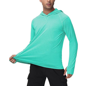 เสื้อตกปลาแขนยาวผู้ชายขายดี UPF 50 ป้องกันรังสียูวี แห้งเร็ว มีฮู้ดแบบมีหน้ากาก สำหรับใส่ตกปลา - Product Image 4