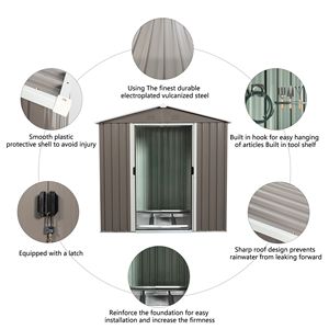 Capanno da Giardino in Metallo 6ft X 5ft, Colore Grigio - Product Image 5