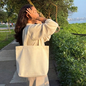 Custom Screen Printed Canvas Square Tote <b>Bag</b> Large Capacity Reusable Blank Shopping <b>Bag</b> for <b>Heat</b> Transfer Printing - Product Image 2