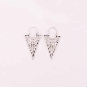 Triangular Warrior Trendy Brass Gold Plated <b>Hoop</b> Earrings 60x30MM - Product Image 1