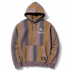 Sudadera con Capucha a Rayas para Hombre SINEWY SPORTS, Corte Regular, Felpa Francesa de Algodón, Informal, para Otoño, con Bolsillo Delantero - Product Image 1