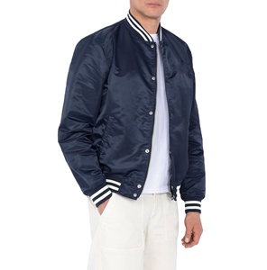 Chaqueta universitaria de béisbol personalizada de alta calidad con mangas de satén y bordado de chenilla para hombre - Product Image 4