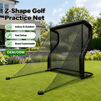 Filet d'entraînement de golf en nylon noir à structure en acier modulaire en forme de Z, idéal pour la maison et le golf commercial, directement de l'usine