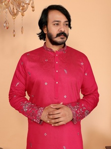 Nuevo y exclusivo salwar kameez de diseñador para fiestas, estilo indio y pakistaní, de algodón, para hombre, disponible al mejor precio. - Product Image 5