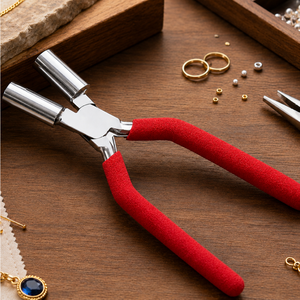 Pince à former des anneaux multi-barils professionnelle, manche rouge, outil de fabrication de bijoux, acier inoxydable, pour la création de boucles, anneaux et pendentifs - Product Image 3
