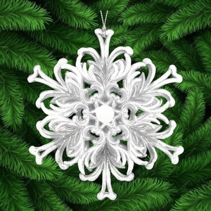 Décoration de Noël et du Nouvel An en gros, décoration d'hiver, peinture argentée mate, paillettes blanches, acrylique, 3 couches, garniture, flocon de neige - Product Image 1