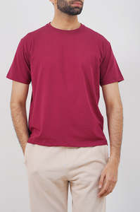 Men's Solid Color O-Neck Short Sleeve T-Shirt Regular Fit Cotton Casual Jersey Knitted Top - Product Image 2