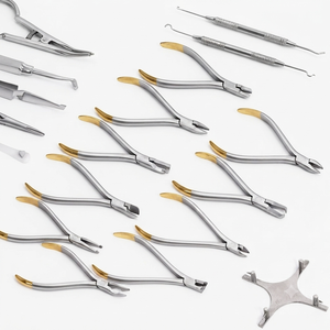 Juego de Instrumentos de Ortodoncia Dental, 18 Piezas, Acero Inoxidable, Manual, Certificado CE Clase I, Color Plateado, Empuñadura Moleteada - Product Image 3