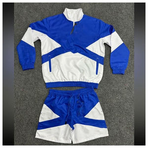 Chándal de nailon vintage para hombre con logo personalizado impreso en 3D, etiqueta privada, con cordón ajustable, de dos piezas, chaqueta cortavientos con cremallera, deportivo. - Product Image 2