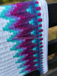 Couverture de cheval de spectacle de meilleure qualité pour l'équitation occidentale Couleurs attrayantes Laine de Nouvelle-Zélande Double tissage Tapis de selle tissés à la main - Product Image 5