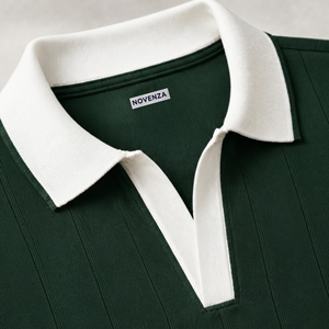 Polo Personalizado para Hombre, Color Verde Niebla y Bosque, Algodón Grueso, Manga Corta, Estilo Casual - Product Image 2