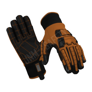 ถุงมือป้องกันการสั่นสะเทือนสำหรับงานอุตสาหกรรม ป้องกันการบาด ทนความร้อน ป้องกันแรงกระแทก ทำจากหนังสังเคราะห์ ป้องกันการบาดเจ็บในการทำงาน พร้อมยางป้องกัน - Product Image 4