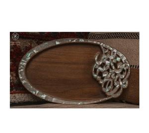 Elegante bandeja de madera para servir alimentos con auténtica marquetería árabe de nácar, hecha a mano. - Product Image 6