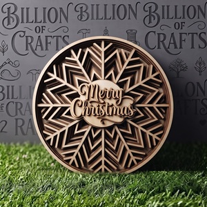 Décoration Murale de Noël en Bois Imprimée en Résine 3D de 25 cm, Décoration de Noël Joyeux Noël à Suspendre pour la Maison, Vente en Gros - Product Image 5