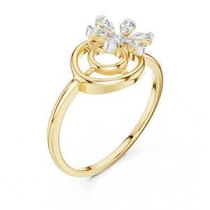 Anillo de Compromiso de Oro Amarillo de 14K con Diamante Cultivado en Laboratorio, Redondo, para Mujer |   Diamante Cultivado Nuevo - Product Image 5