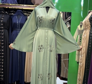 Abaya la plus vendue, style Dubaï, ornée de perles et de sequins, à manches longues, traditionnelle musulmane, faite à la main, pour mariage, respirante, col en V pour femme - Product Image 1