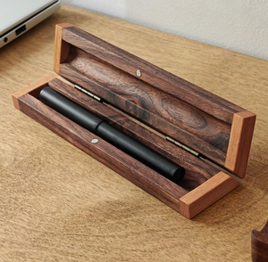 Elegant Rectangular Black Walnut Wooden Pen <b>Box</b> Promotional High-End Handmade Pen Packaging Wooden <b>Box</b> in Sale - Product Image 5