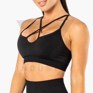 Sujetador deportivo de yoga transpirable de talla grande para mujer con logo frontal - Ropa de gimnasio y fitness en stock - Product Image 2