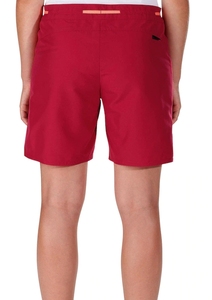 Shorts tricotés rouges à fleurs pour femmes avec cordon de serrage à la taille et poches, coupe décontractée, respirant, séchage rapide, taille basse - Product Image 1