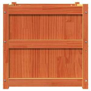 Juego de 2 Macetas de Madera de Pino Macizo Color Cera Marrón para Jardín - Product Image 5