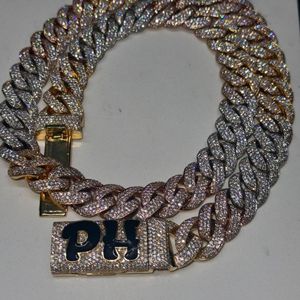 Cadena Cubana de Lujo para Hombre, Estilo Clásico, 16mm, Collar de Moissanita, Chapado en Rodio y Oro, Joyería de Moda al por Mayor - Product Image 2