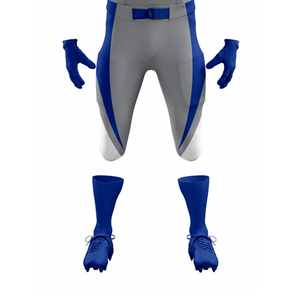 Uniforme de football américain personnalisé gris bleu 26, maillot sublimé, short, vêtements de sport pour hommes, évacuation de l'humidité, toutes saisons - Product Image 4