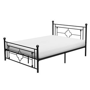 Letto matrimoniale moderno tradizionale con struttura in metallo nero e finiture a sfera - Product Image 4