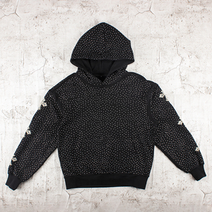Sweat-shirt à capuche pour homme, motif à pois noirs, coupe classique, tricoté en polyester, décontracté, pour l'automne - Product Image 1