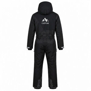 Custom Logo Women One-Piece Waterproof Ski <b>Jumpsuit</b> Hooded Winter Snowboard Suit Polyester PP Cotton Filled - Product Image 4