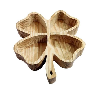 Plateau de service pour fruits secs en bois de haute qualité, design artisanal dernier cri, avec cinq compartiments - Product Image 2