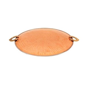 Copper Round Cooking <b>Pans</b> with Brass <b>Handles</b> Durable Modern Design for Kitchen - Product Image 2