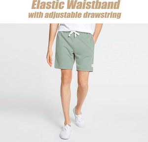 Shorts de sport pour hommes 5/7" avec taille élastique, décontractés, style pyjama, avec poches, pour l'entraînement - Product Image 2